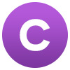 an circular purple icon with a C within