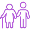 an icon of two elderly people holding hands